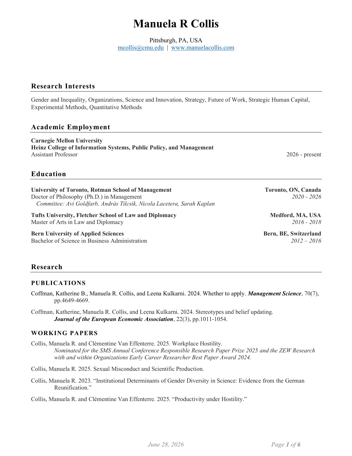 CV page 1