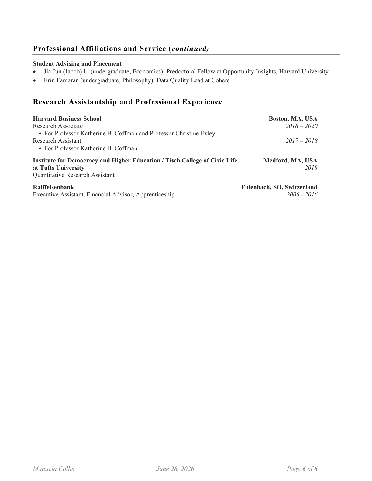 CV page 6